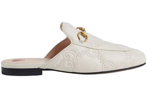 witte gucci slippers|Gucci princetown embroidered leather slipper.